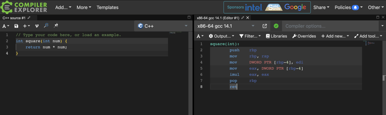 Image Alt Text:godbolt open alt-text
