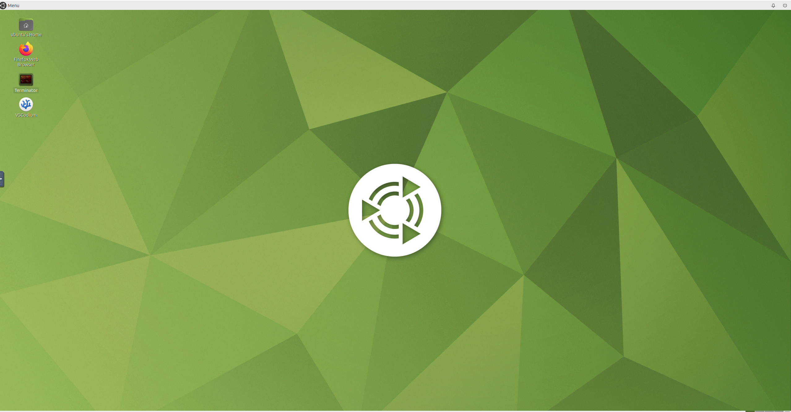 Image Alt Text:Browser showing the Ubuntu desktop running inside the robot container through noVNC.
