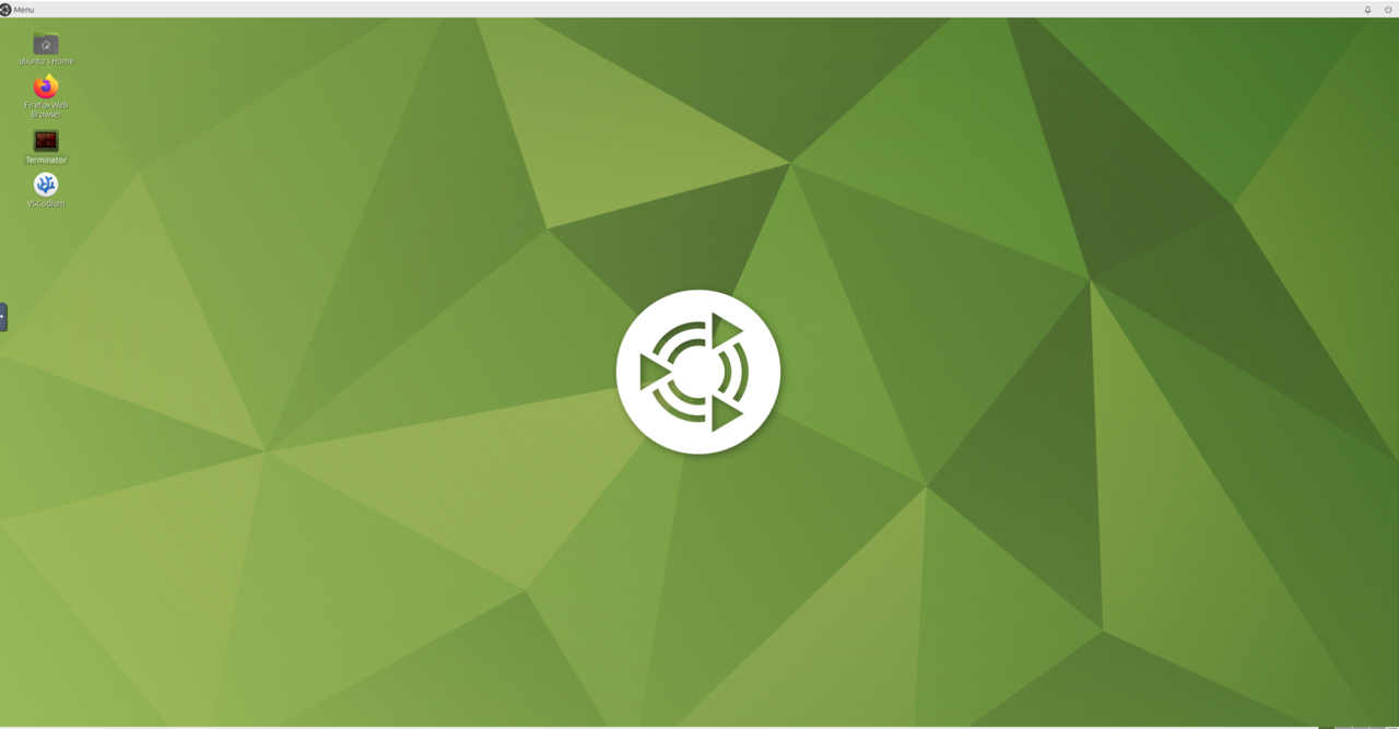 Image Alt Text:Browser showing the Ubuntu desktop running inside the robot container through noVNC. Use this desktop to run the ROS 2 and Zenoh commands in the robot container