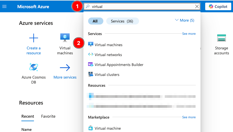 Image Alt Text:Search and Select VMs