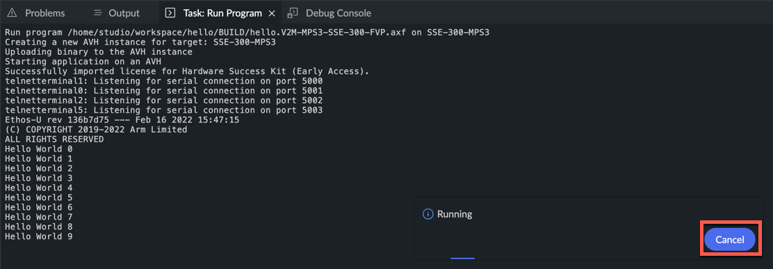 Image Alt Text:Output log 