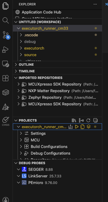Image Alt Text:VS Code explorer showing project structure with build icon in the Projects tab