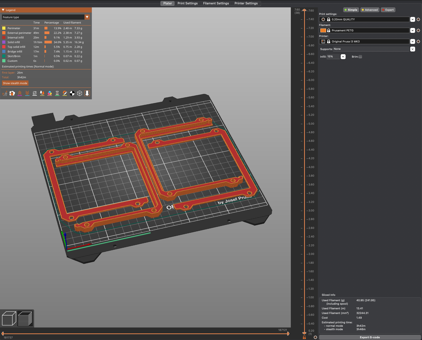 Image Alt Text:STL files in slicing software