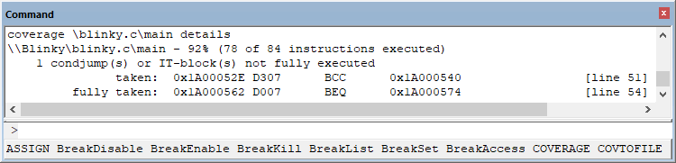 Image Alt Text:Code Coverage in Command Window