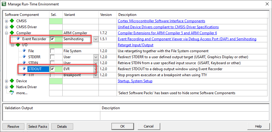 Image Alt Text:Manage Run-Time Environment Window