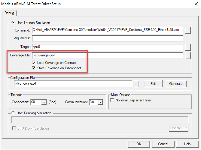 Image Alt Text:Models ARMv8-M Target Driver Setup