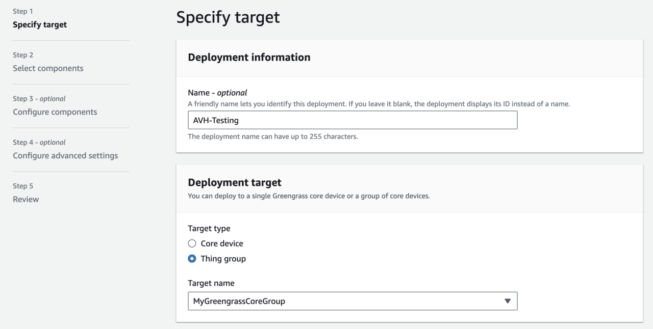 Image Alt Text:create deployment screen