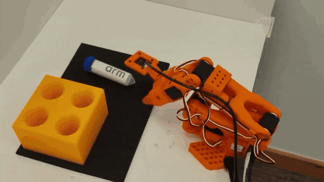 Image Alt Text:Animation of an SO-101 follower running a SmolVLA evaluation. The arm approaches and grasps the vial, then moves it toward the rack, showing the autonomous motion to observe during a physical trial.