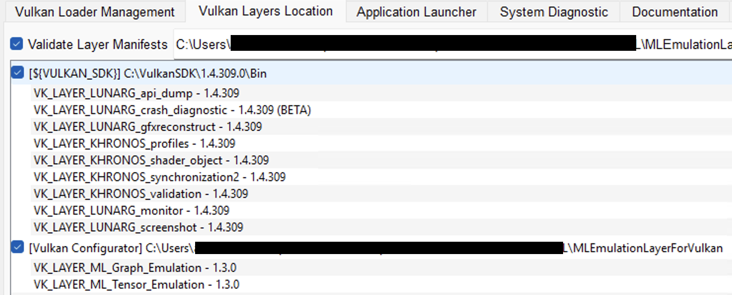 Image Alt Text:Add user-defined Vulkan layers path in Vulkan Configurator