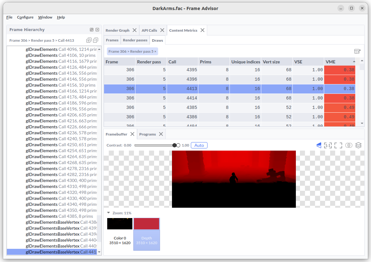 Image Alt Text:Location of vertex memory efficiency in FA