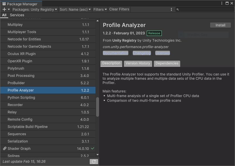 Image Alt Text:Package Manager showing Analyzer