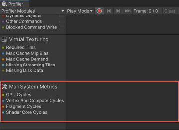 Image Alt Text:Unity Profiler modules