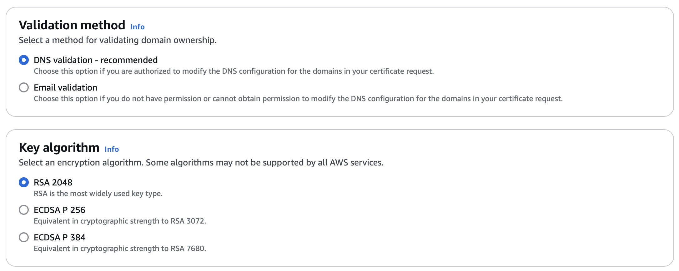 Image Alt Text:Certificate Validation and Key Algorithm