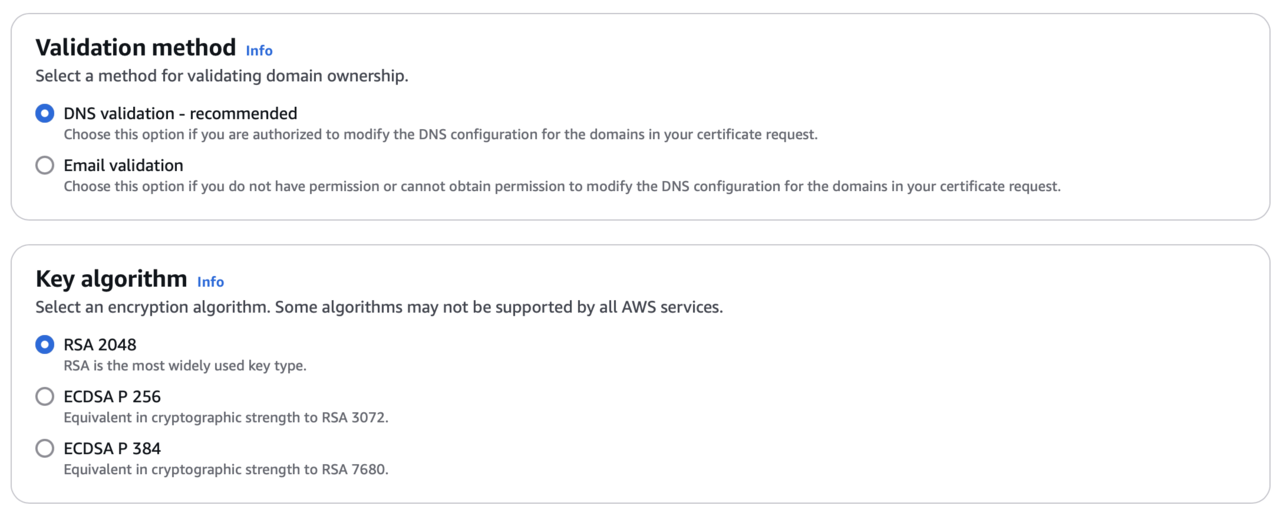 Image Alt Text:Certificate Validation and Key Algorithm