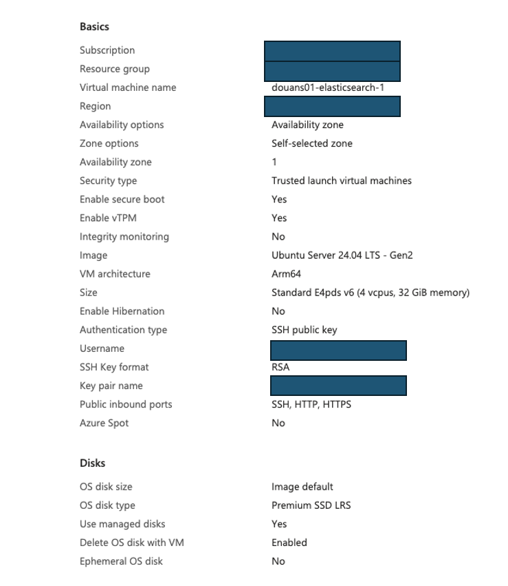 Image Alt Text:Screenshot of the Review and create page for an Arm64 Ubuntu VM on Cobalt 100. Check this summary to confirm region, image, architecture, and VM size before deployment.