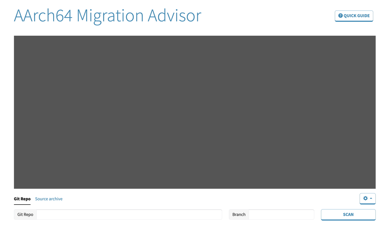 Image Alt Text:Migrate-ease Web UI scan form.