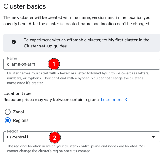 Image Alt Text:Select and Configure Cluster Type