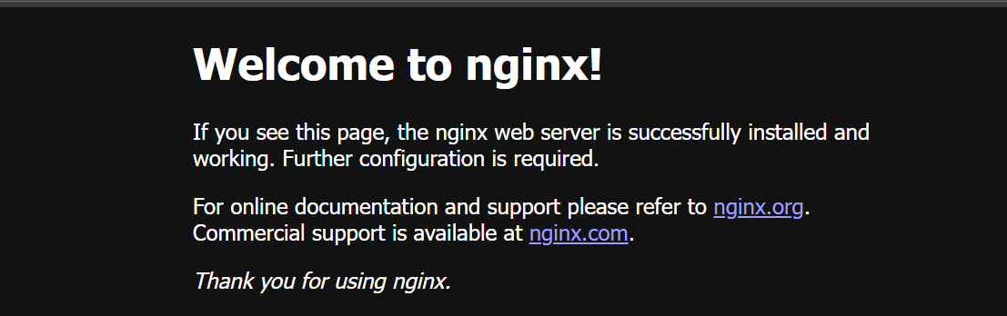 Image Alt Text:NGINX default welcome page in a web browser on an Azure VM alt-text