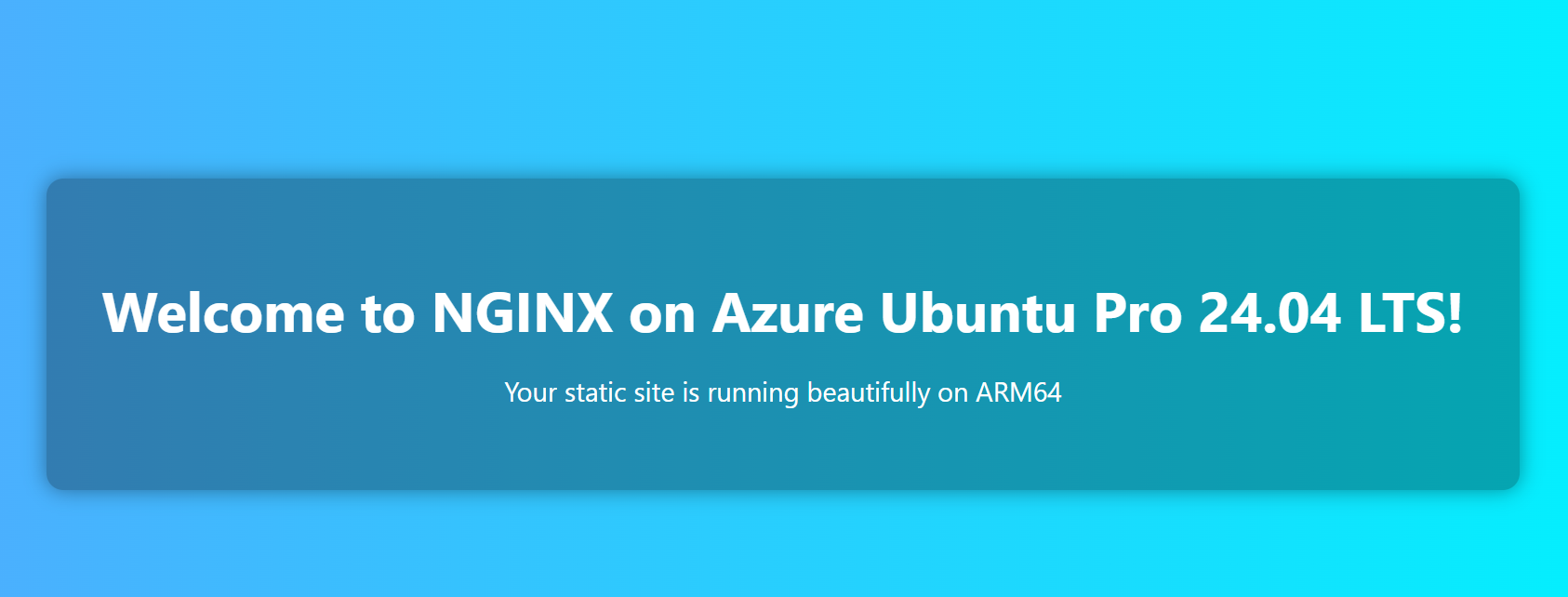 Image Alt Text:Custom static website served by NGINX on Azure VM alt-text