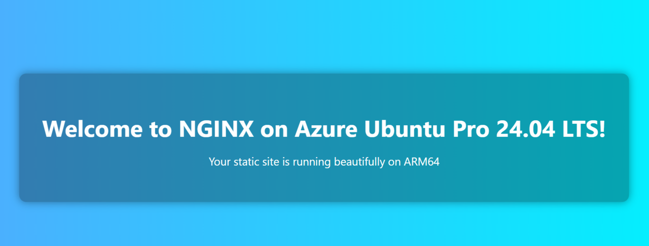 Image Alt Text:Custom static website served by NGINX on Azure VM alt-text