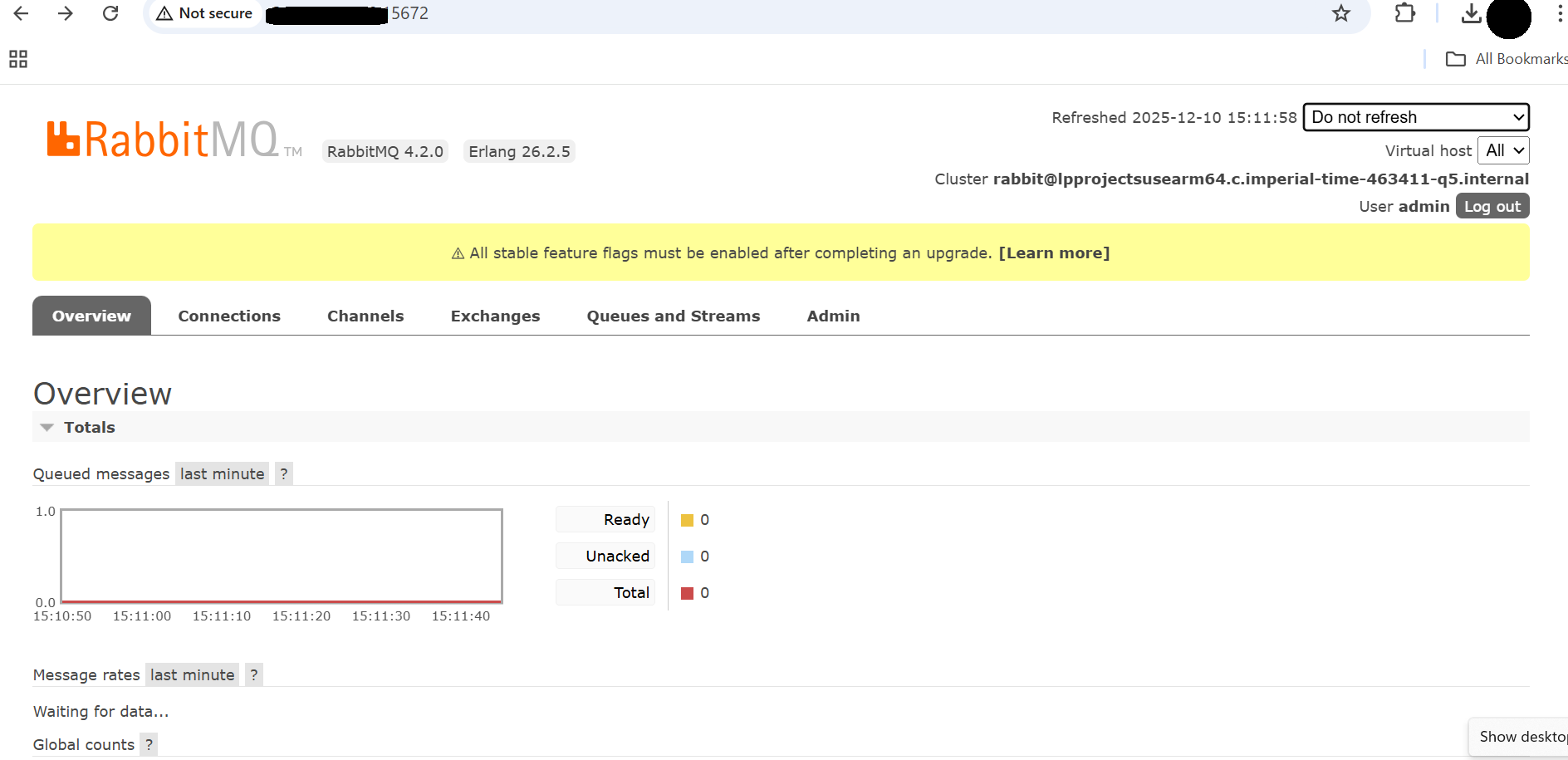 Image Alt Text:Screenshot showing the RabbitMQ management UI login interface with username and password input fields and a login button