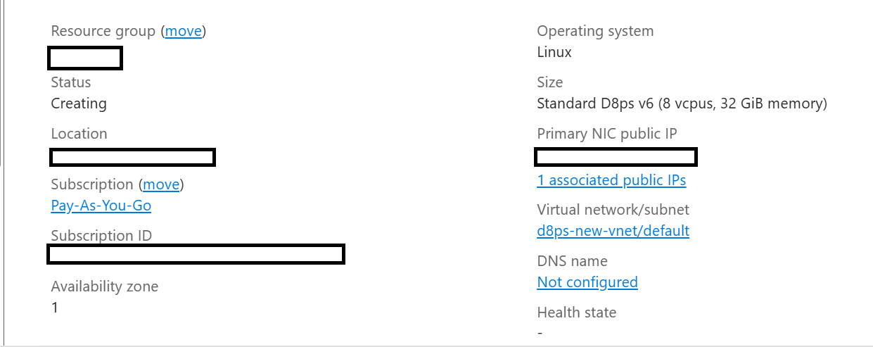 Image Alt Text:Azure Portal showing successful VM deployment with confirmation details